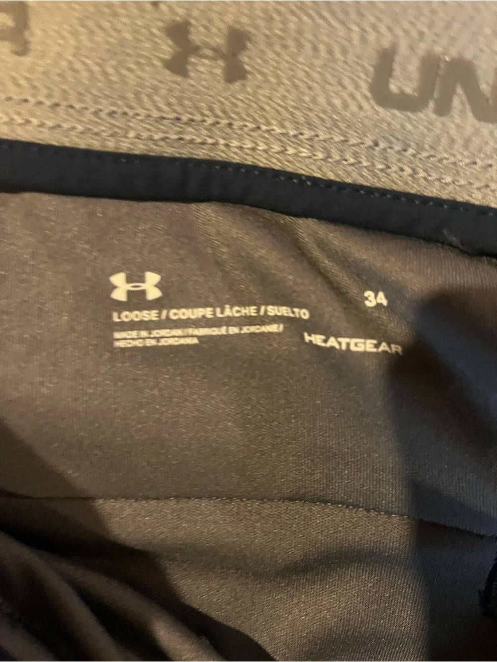 Men's Classic Navy Performance Shorts under armor size 34 heat gear loose fit